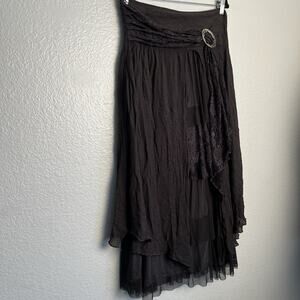 Pretty Angel Maxi Skirt L Black/Gray Layered Fairy Witch Boho Not For Sale